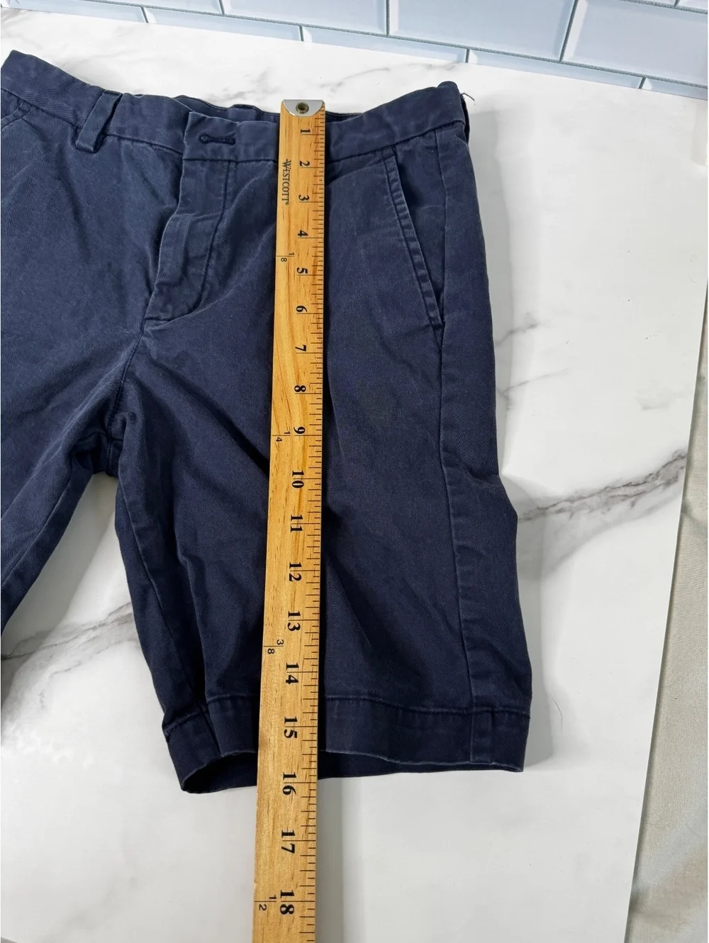 Vineyard Vines Boys Size 12 Navy Blue Stretch Cotton Chino Shorts